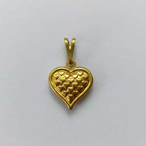 PINGENTE NO BRUTO PRONTO PARA O BANHO - (E2875) PINGENTE CORAÇÃO DUPLO 14MM - PESO: 0,6GR - COMPOSIÇÃO: 100% LATÃO - BRU15613