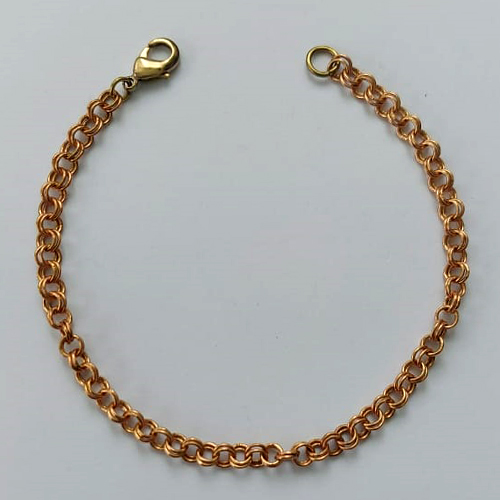 PULSEIRA NO BRUTO PRONTA PARA O BANHO - (L-1067D) PULSEIRA COM ELOS DUPLOS - TAMANHO 18CM - LARGURA 4MM - FECHO LAGOSTA - PESO 4,3GR - COMPOSIÇÃO: 100% LATÃO - BRU15621