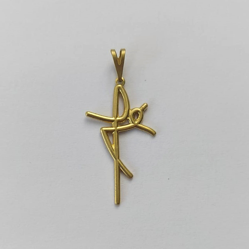 PINGENTE NO BRUTO PRONTO PARA O BANHO - (3612) PINGENTE FÉ 28MM - PESO: 0,3GR - COMPOSIÇÃO: 100% LATÃO - BRU15658