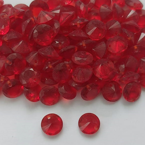 ACESSÓRIO NO BRUTO PRONTO PARA O BANHO -  (CX.136)  ZIRCÔNIA VERMELHA REDONDA - TAMANHO 8MM - (VENDA POR UNIDADE) - BRU0003148