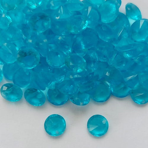 ACESSÓRIO NO BRUTO PRONTO PARA O BANHO - (CX.136)  ZIRCÔNIA AZUL REDONDA - TAMANHO 8MM - (VENDA POR UNIDADE) - BRU0003151