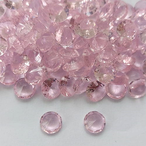 ACESSÓRIO NO BRUTO PRONTO PARA O BANHO - (CX.120)  ZIRCÔNIA ROSA REDONDA - TAMANHO 8MM - (VENDA POR UNIDADE) - BRU0003152