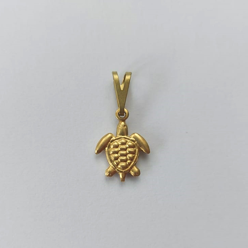 PINGENTE NO BRUTO PRONTO PARA O BANHO - (E2271) PINGENTE INFANTIL TARTARUGA DUPLA 11MM - PESO: 0,3GR - COMPOSIÇÃO: 100% LATÃO - BRU15780