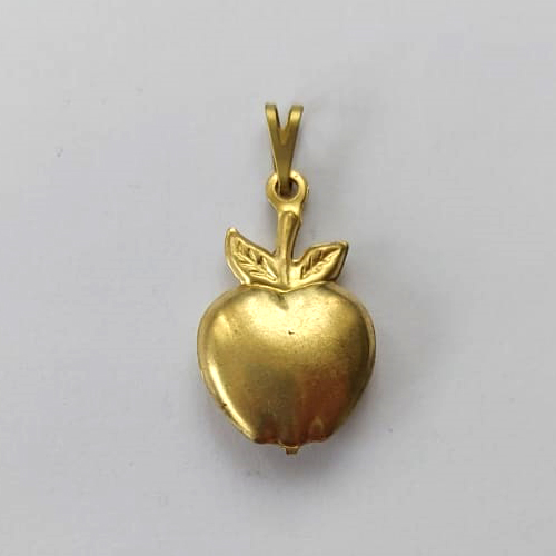 PINGENTE NO BRUTO PRONTO PARA O BANHO - (CX.21) (E977) PINGENTE MAÇA DUPLA 24MM - PESO: 1,3GR - COMPOSIÇÃO: 100% LATÃO - BRU15789