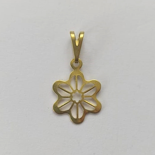 PINGENTE NO BRUTO PRONTO PARA O BANHO - (V3884) PINGENTE FLOR VAZADA 10MM - PESO: 0,3GR - COMPOSIÇÃO: 100% LATÃO - BR15848