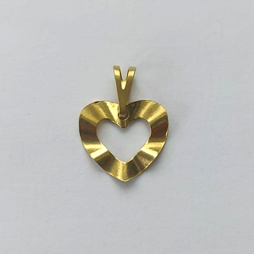 PINGENTE NO BRUTO PRONTO PARA O BANHO - (E1984) PINGENTE CORAÇÃO MARTELADO VAZADO 11MM - PESO: 0,3GR - COMPOSIÇÃO: 100% LATÃO - BRU15855