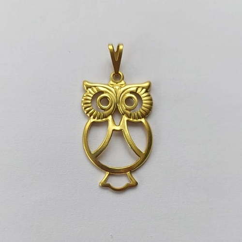 PINGENTE NO BRUTO PRONTO PARA O BANHO - (2125) PINGENTE CORUJA VAZADA 27MM - PESO: 1,2GR - COMPOSIÇÃO: 100% LATÃO - BRU15864