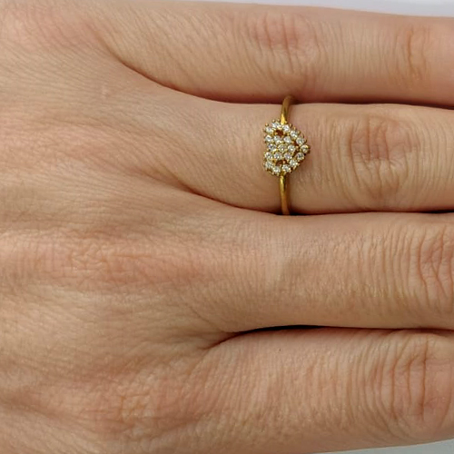 ANEL NO BRUTO PRONTO PARA O BANHO -  (CX.111)  (AX001987W) ANEL CORAÇÃO CRAVEJADO COM MICROS ZIRCÔNIAS - PESO MÉDIO 1,7GR - COMPOSIÇÃO: LATÃO / ZIRCÔNIA - ANEL000505