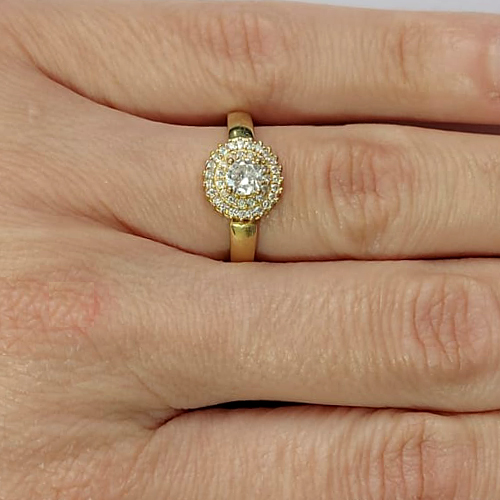 ANEL NO BRUTO PRONTO PARA O BANHO -   (CX.111) (AX001210W) ANEL CRAVEJADO COM MICROS ZIRCÔNIAS - PESO MÉDIO 2,8GR - COMPOSIÇÃO: LATÃO / ZIRCÔNIA - ANEL000506