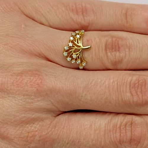 ANEL NO BRUTO PRONTO PARA O BANHO -  (CX.111)  (AX000263W) ANEL ÁRVORE DA VIDA CRAVEJADO COM MICROS ZIRCÔNIAS - PESO MÉDIO 1,5GR - COMPOSIÇÃO: LATÃO / ZIRCÔNIA - ANEL000507