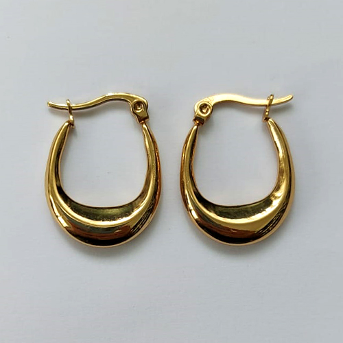 BRINCO EM AÇO INOXIDÁVEL - BRINCO ARGOLA DOURADA 18MM - (CX.137) COMPOSIÇÃO: AÇO INOXIDÁVEL - AÇO2143