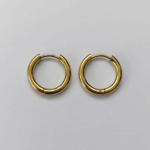 BRINCO EM AÇO INOXIDÁVEL - (CX.137) BRINCO ARGOLA DOURADA 16MM - COMPOSIÇÃO: AÇO INOXIDÁVEL - AÇO2155