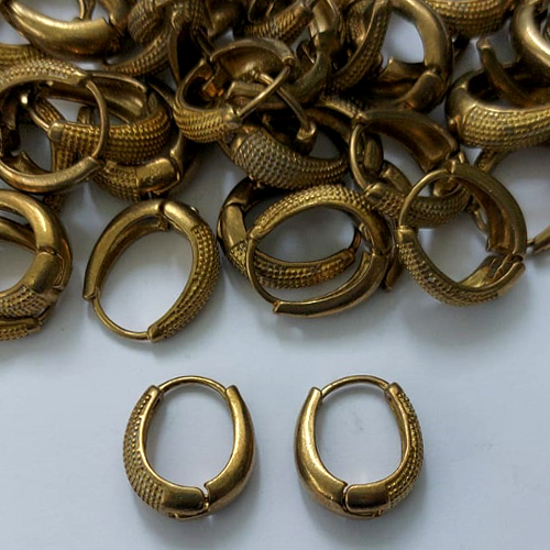 BRINCO NO BRUTO PRONTO BANHO - (CX.106) BRINCO ARGOLA DE PRESSÃO (TRANQUETA) - TAMANHO: 6X19MM - PESO TOTAL 5GR - BRU16037