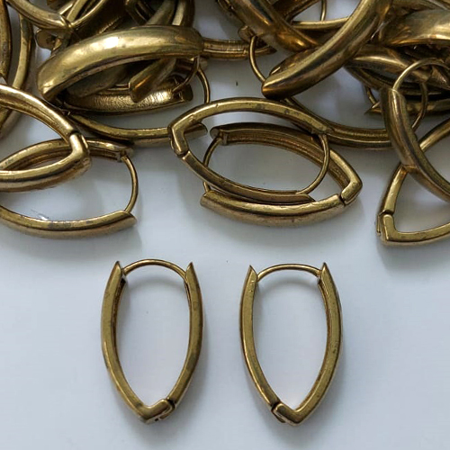 BRINCO NO BRUTO PRONTO BANHO - (CX.106) BRINCO ARGOLA DE PRESSÃO (TRANQUETA) - TAMANHO: 5X27MM - PESO TOTAL 5,6GR - BRU16039