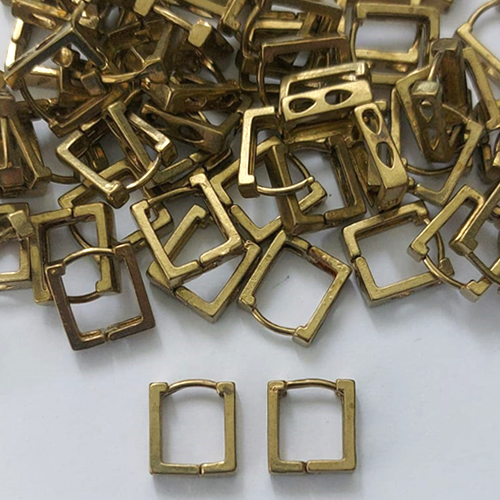 BRINCO NO BRUTO PRONTO PARA O BANHO(CX137) - BRINCO ARGOLINHA DE PRESSÃO (TRANQUETA) QUADRADA - TAMANHO: 2,5X11MM - PESO TOTAL 1,5GR - BRU16048