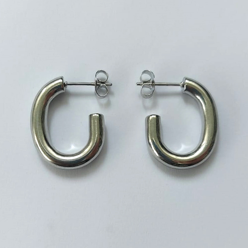 BRINCO EM AÇO INOXIDÁVEL - BRINCO DE PINO ARGOLA 16X20MM - COMPOSIÇÃO: AÇO INOXIDÁVEL - AÇO2195