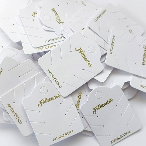 ETIQUETA TAG CARTÃO PARA JOIAS COM 6 FUROS - TAMANHO: 4X5CM - BRU0003209