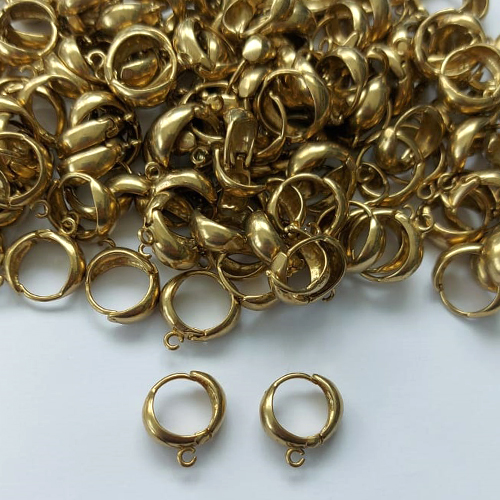 BASE PARA BRINCO NO BRUTO - BASE DE BRINCO ARGOLINHA DE PRESSÃO 5X14MM (VENDIDA POR PAR) - PESO TOTAL DO PAR 2GR - BRU0003210