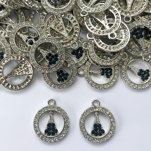 ACESSÓRIO PINGENTE MEDALHA NOSSA SRA APARECIDA COM STRASS 15MM - COMPOSIÇÃO: METAL - BIJU00023