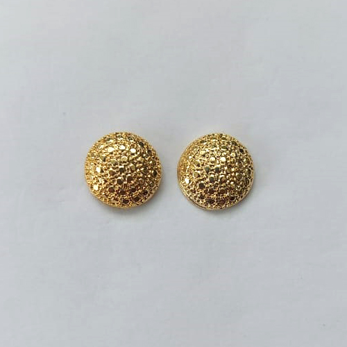 BRINCO FOLHEADO A OURO - BANHADO COM 5 MILÉSIMOS + VERNIZ DIAMOND - (CRIS) BRINCO DE PINO REDONDO 9MM - OURO491