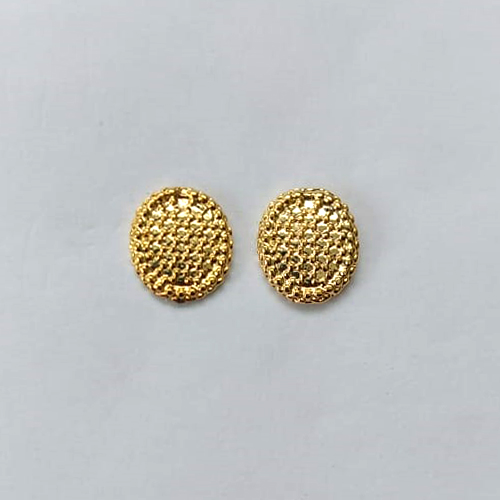 BRINCO FOLHEADO A OURO - BANHADO COM 5 MILÉSIMOS + VERNIZ DIAMOND - (CRIS) BRINCO DE PINO OVAL 10MM - OURO492