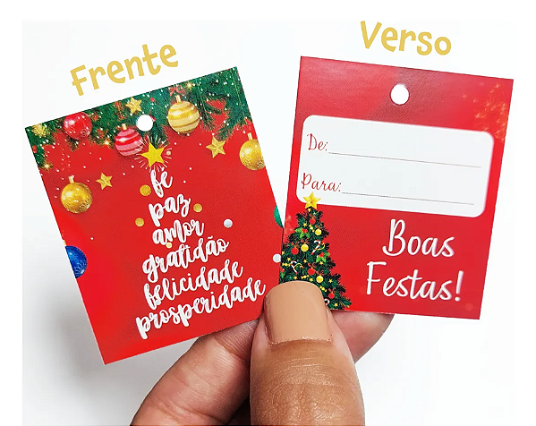 MINI CARTÃO TAG FELIZ NATAL (PRENTE DE ) VENDIDO POR UNIDADE LOJA00018