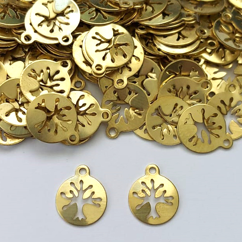 ACESSÓRIO NO BRUTO PRONTO PARA O BANHO - (3.3241) (CX.114) PINGENTE REDONDO ÁRVORE DA VIDA VAZADA 10MM - COMPOSIÇÃO: 100% LATÃO - PESO TOTAL 0,4GR - BRU0003227