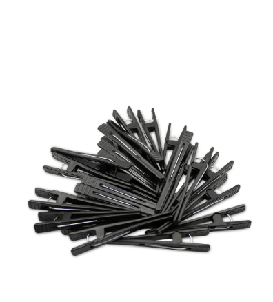 Kit COM 12 Presilhas Prendedor Bico De Pato Jacaré Cabelo Cabeleireiro Penteado Salão de Beleza Hair Separar Mechas Corte Coloração LOJA00026