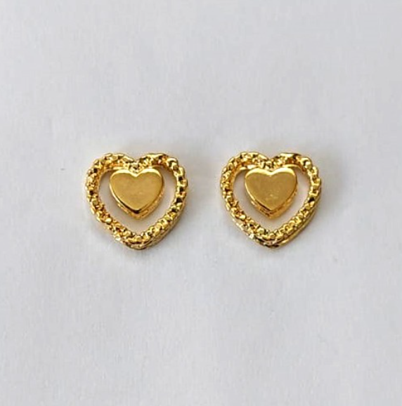 BRINCO FOLHEADO A OURO - BANHADO COM 5 MILÉSIMOS + VERNIZ DIAMOND - BRINCO DE PINO - 10MM - OURO612