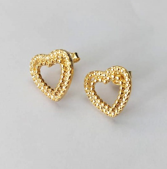 BRINCO FOLHEADO A OURO - BANHADO COM 5 MILÉSIMOS + VERNIZ DIAMOND - BRINCO DE PINO - 10MM - OURO614