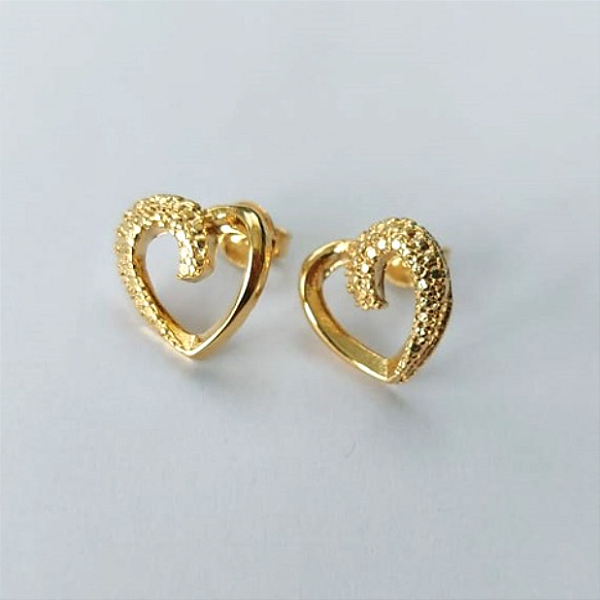 BRINCO FOLHEADO A OURO - BANHADO COM 5 MILÉSIMOS + VERNIZ DIAMOND - BRINCO DE PINO - 10MM - OURO616