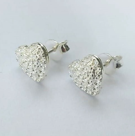 BRINCO FOLHEADO A PRATA COM 50 MILÉSIMOS + VERNIZ DIAMOND -(CRIS) BRINCO DE PINO- PRA648