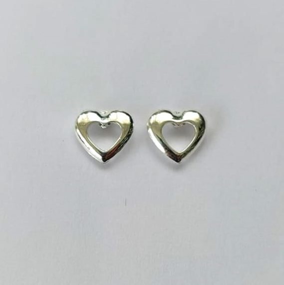 BRINCO FOLHEADO A PRATA COM 50 MILÉSIMOS + VERNIZ DIAMOND -(CRIS) BRINCO DE PINO- PRA652