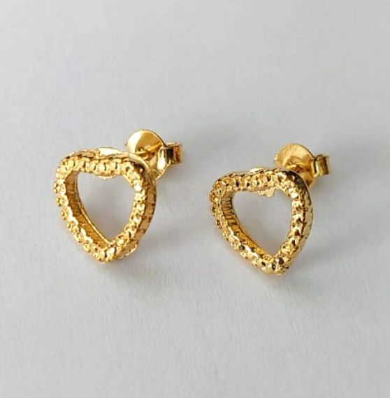 BRINCO FOLHEADO A OURO - BANHADO COM 5 MILÉSIMOS + VERNIZ DIAMOND - (CRIS) BRINCO DE PINO DE 12MM - OURO647