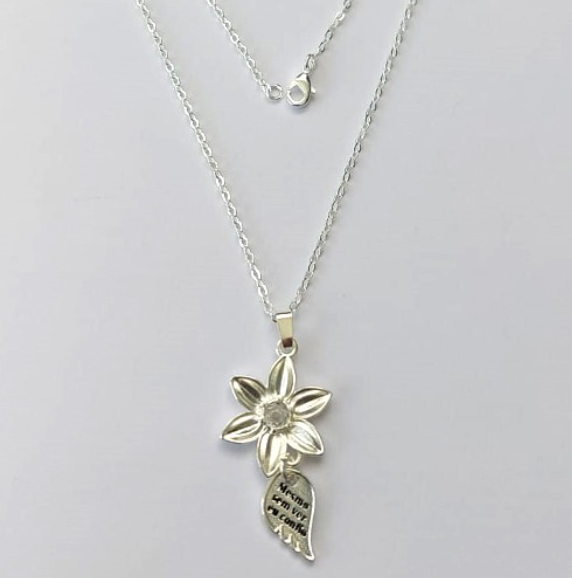 GARGANTILHA FOLHEADO A PRATA COM 50 MILÉSIMO+ VERNIZ DIAMOND TAMANHO 12MM (COM UMA PEDRA DE ZIRCONIA)- PRA673