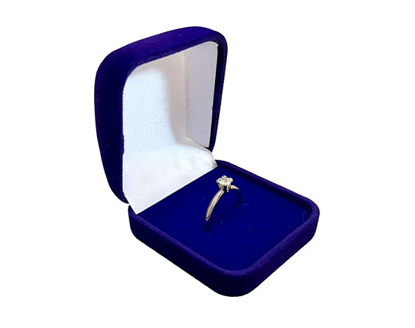 ESTOJO CAIXINHA DE VELUDO AZUL SUPER LUXO LOJA000124