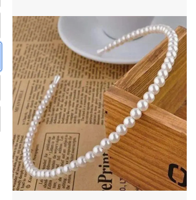 TIARAS ARQUIONHO Feminino Com Pérolas Para Cabelo (PEROLA BRANCA DE 10MM - BIJU000124