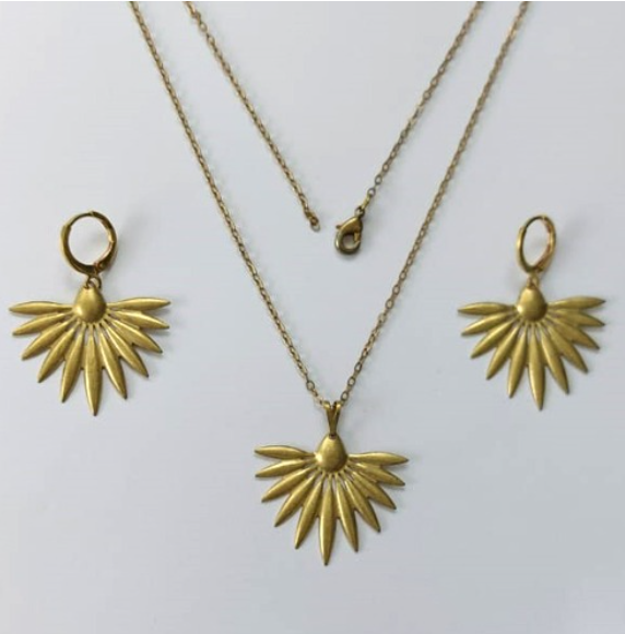 CONJUNTO NO BRUTO PRONTO PARA O BANHO(V3662)PESO TOTAL 5.4GR - COM CORRENTE CADEADO E BRINCO COM BASE ARGOLINHA DE PRESSÃO BRU0003356