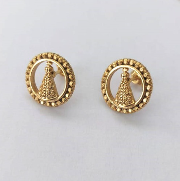 BRINCO FOLHEADO A OURO + VERNIZ DIAMONT (SIMPLES E DELICADO)TAMANHO 12CM - OURO721