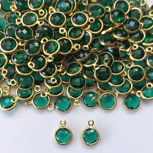 ACESSÓRIO NO BRUTO PRONTO PARA O BANHO - (POTE) PINGENTE PEQUENO REDONDO 8MM VERDE - PESO TOTAL 0,7GR - COMPOSIÇÃO: LATÃO / VIDRO (VENDIDO POR UNIDADE) BRU0003373