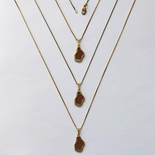 GARGANTILHA NO BRUTO PRONTA PARA O BANHO - KIT COM 3 CORRENTES VENEZIANAS 45CM E PINGENTES NUVEM EM RESINA MARROM 16MM - PESO TOTAL 8,4GR - BRU16330