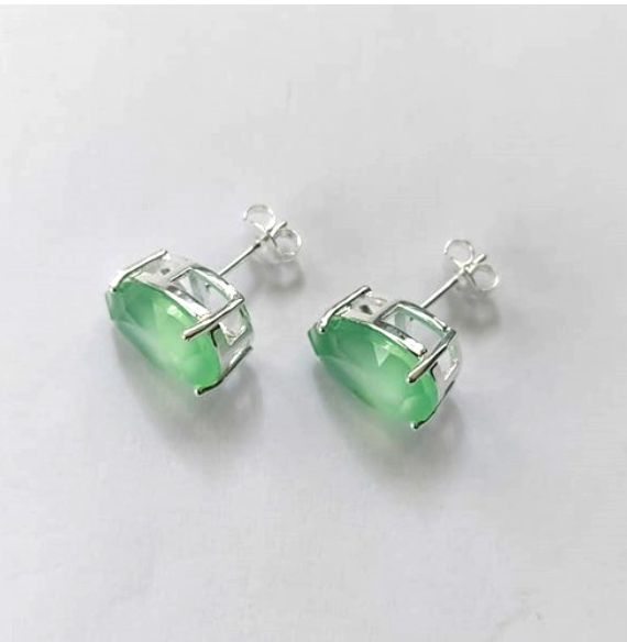 BRINCO FOLHEADA A PRATA COM 50 MILÉSIMOS + VERNIZ DIAMOND - BRINCOS DE PINO COM BASE EM ALTA FUSÃO E PEDRA EM ZIRCÔNIA GOTA 10X14MM-PRA751