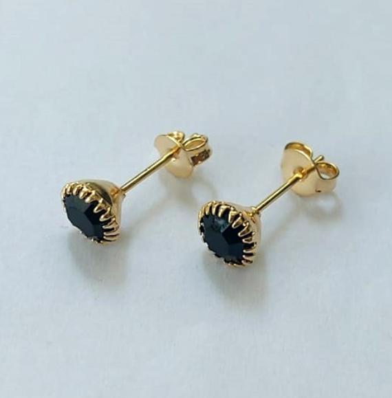 BRINCO FOLHEADO A OURO 5 MILÉSIMOS + VERNIZ DIAMOND -BRINCO DE PINO- TAMANHO 6MM - OURO911