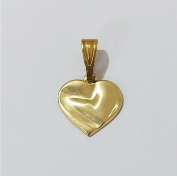 PINGENTE NO BRUTO PRONTO PARA O BANHO -Coração 10mm Textura Organica - PESO: 0,3GR - BRU0003450