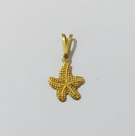 PINGENTE NO BRUTO PRONTO PARA O BANHO (100% LATÃO )(E2832) -Estrela do mar 14mm - PESO: 0,3GR - BRU0003455
