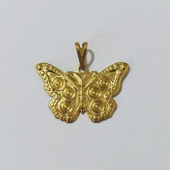 PINGENTE NO BRUTO PRONTO PARA O BANHO (100% LATÃO )(4648) -Borboleta C/ Olhos 25mm - PESO: 1.7GR - BRU0003468