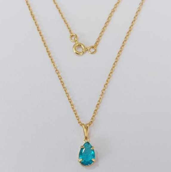 GARGANTILHA FOLHEADO A OURO - BANHADO COM 5 MILÉSIMOS + VERNIZ DIAMOND - CORRENTE CADEADO DE 45CM- OURO924