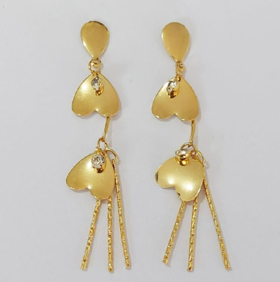 BRINCO FOLHEADO A OURO - BANHADO COM 5 MILÉSIMOS + VERNIZ DIAMOND - BRINCO PINDURICALHO ( TAMANHO 42MM- OURO945