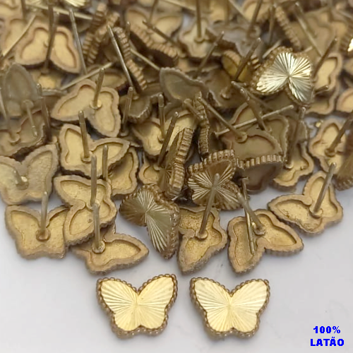 BRINCO NO BRUTO PRONTO PARA O BANHO(CX143)(COMPOSIÇÃO 100% LATÃO TAMANHO 10MM BRINCO DE PINO BORBOLETA - PESO 1.3GR BRU0003493