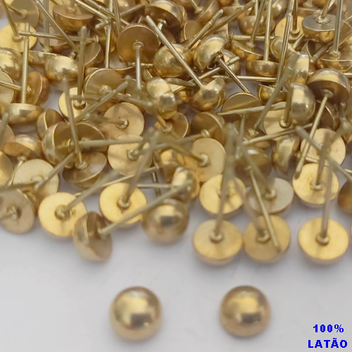 BRINCO NO BRUTO PRONTO PARA O BANHO(CX143)(COMPOSIÇÃO 100% LATÃO TAMANHO 05MM BRINCO DE PINO MEIA BOLA - PESO 01GR BRU0003494